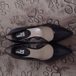 Women's Black Heels Size 9M 9&CO. Like new leather upper approx.3 inch heel